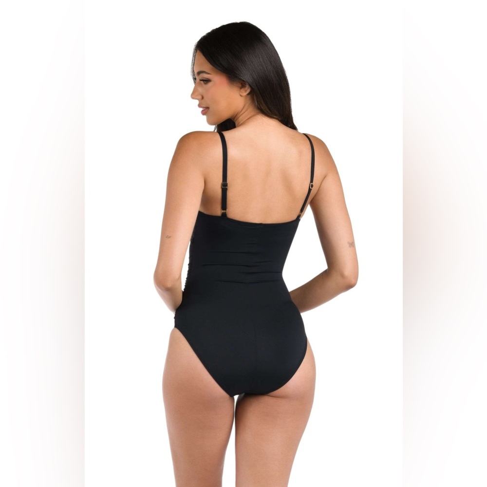 La Blanca Island Goddess Lingerie One Piece Black Women’s Size 16W - Picture 3 of 8